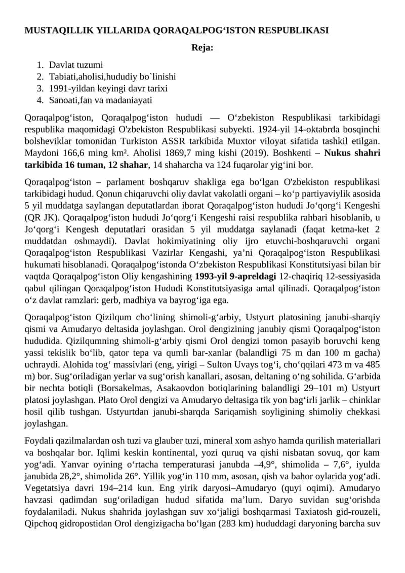 Qoraqalpogʻiston Respublikasi 1