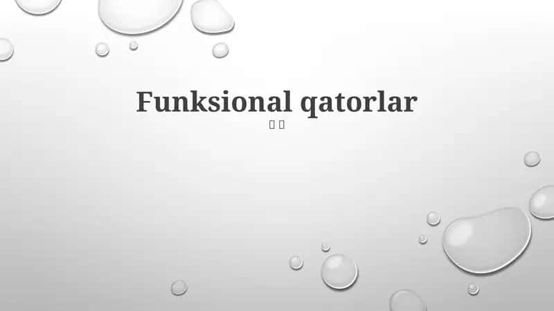 Funktsional qatorlar 1