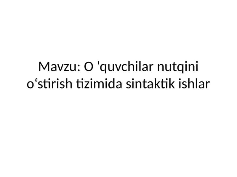 So‘zbirikmasi ustida ishlash tizimi 1