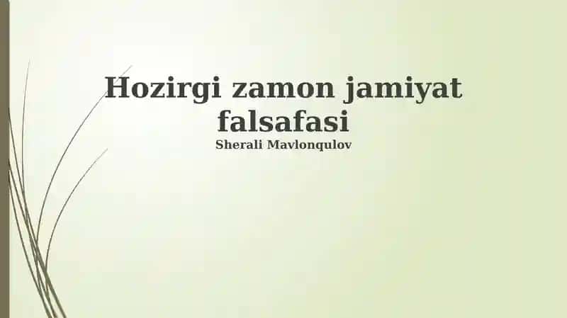 Zamonaviy jamiyat falsafasi