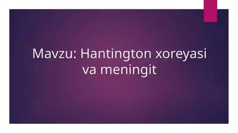 Hantington xoreyasi va meningit