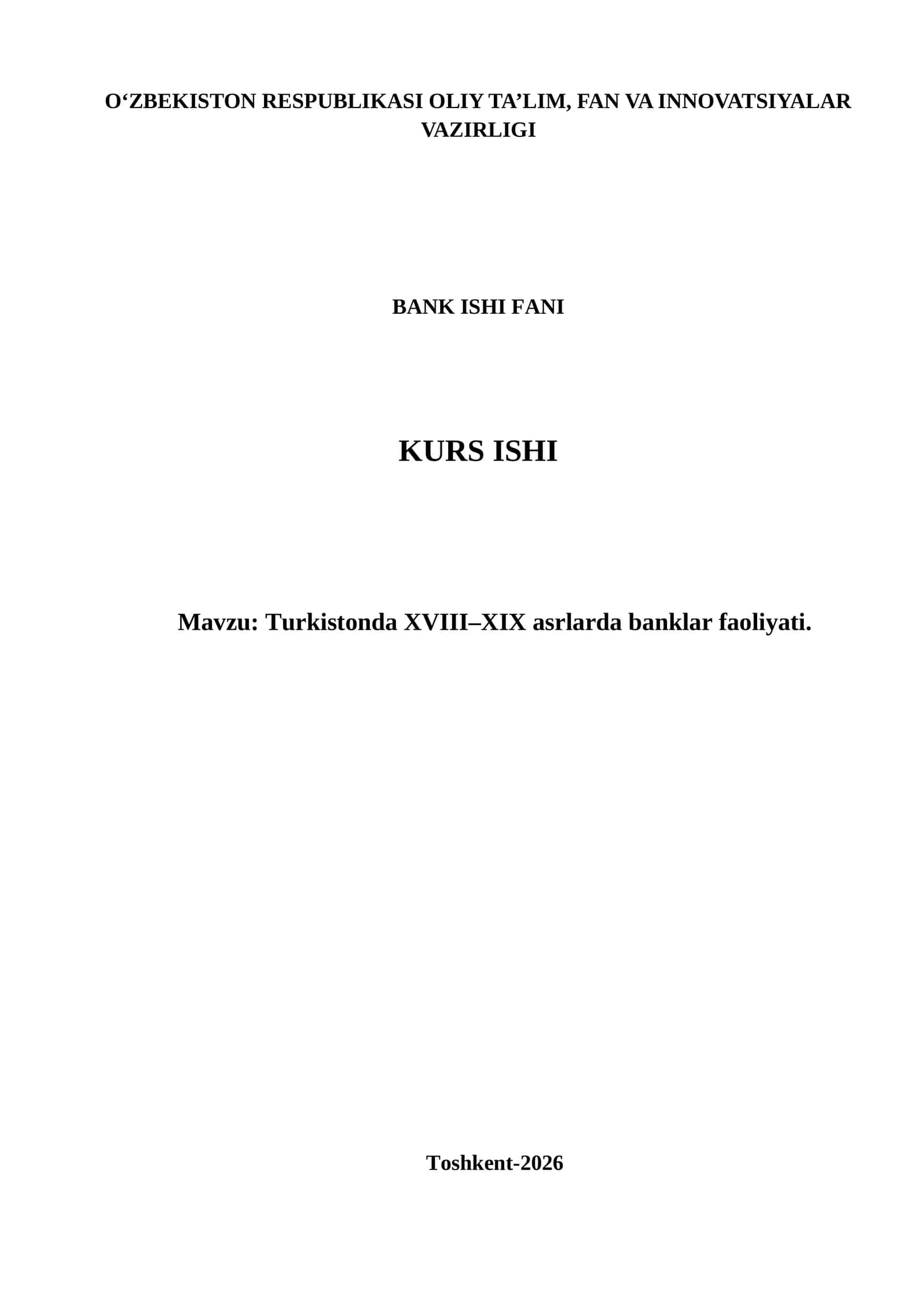 Turkistonda XVIII–XIX asrlarda banklar faoliyati 1