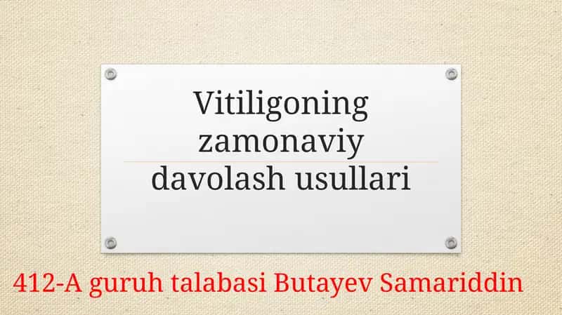 Vitiligoning zamonaviy davolash usullari 1