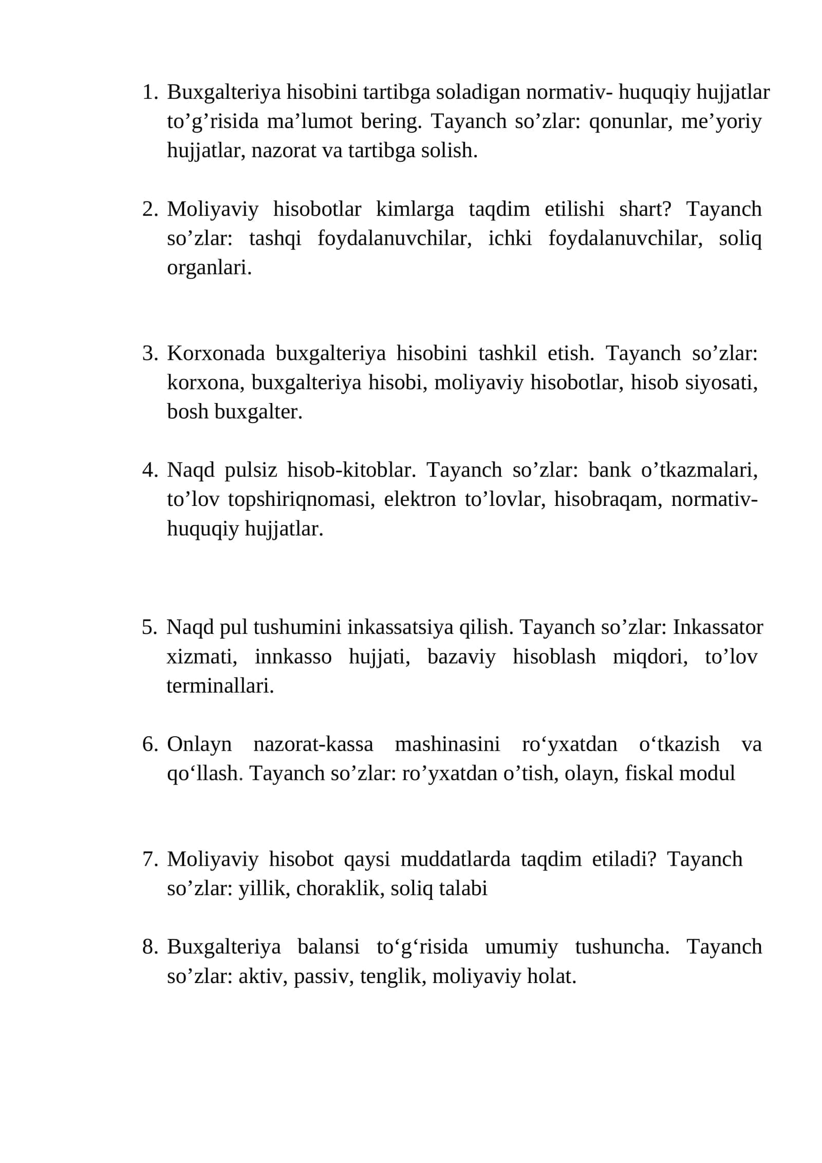 Buxgalteriya hisobini tartibga soladigan normativ- huquqiy hujjatlar 1