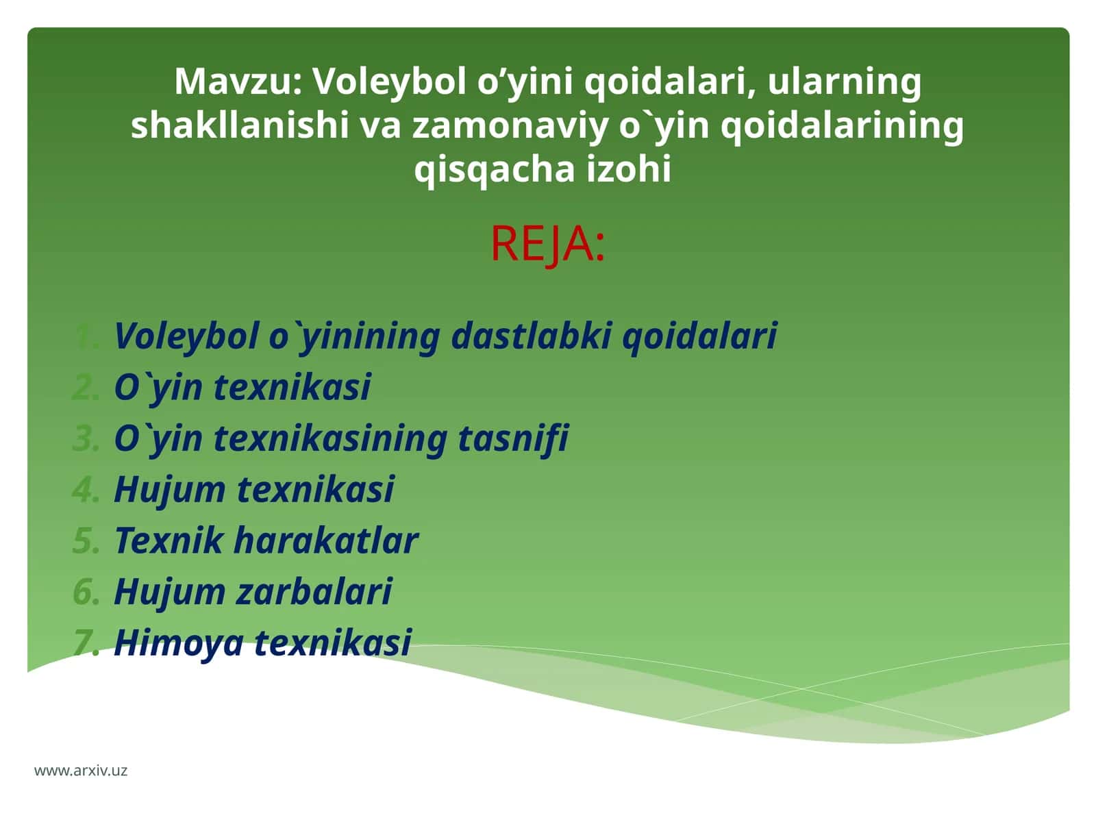 Voleybolo’yini qoidalari 1