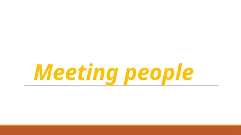 Meeting People 1