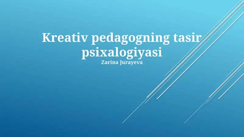 Ijodkorlik va Shaxsiy Rivojlanish 1