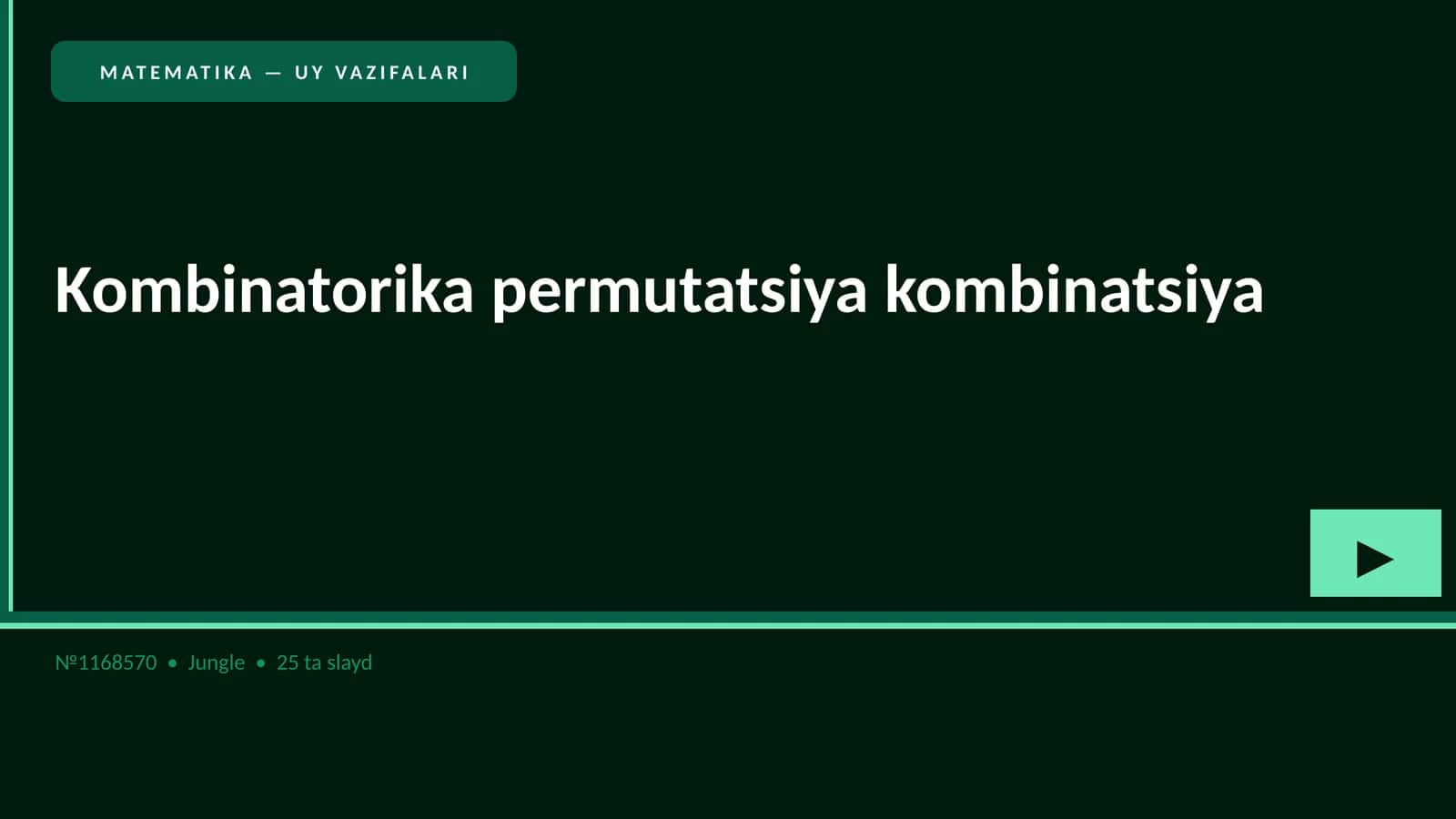MATEMATIKA — UY VAZIFALARI 1