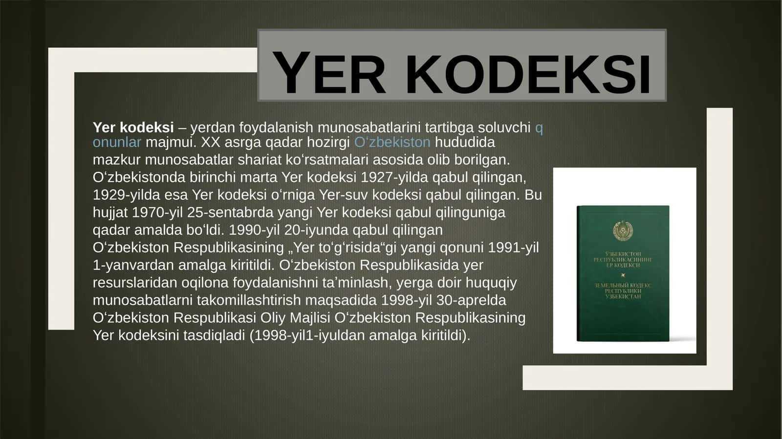 YER KODEKSI 1