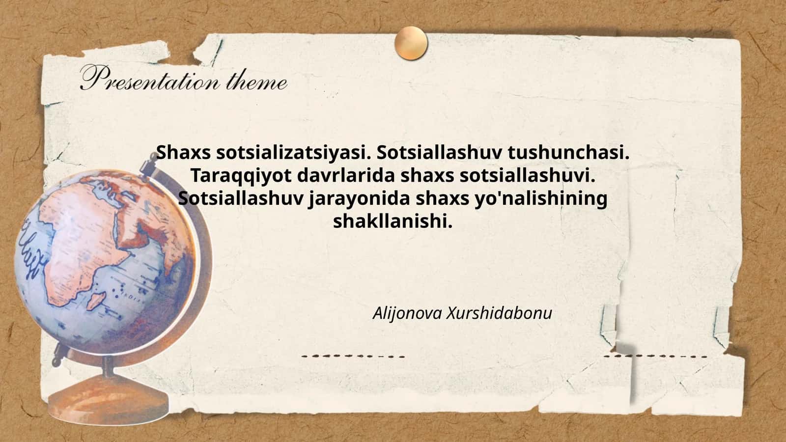 Shaxs sotsializatsiyasi 1