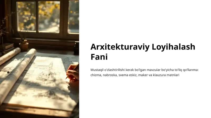 Arxitekturaviy Loyihalash Fani 1