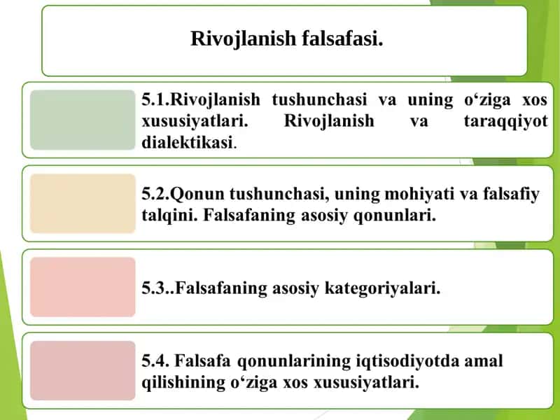 Rivojlanish falsafasi 1