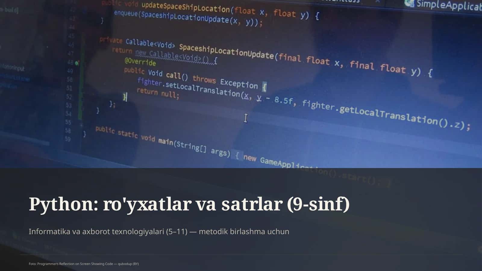 Python: ro'yxatlar va satrlar (9-sinf) 1