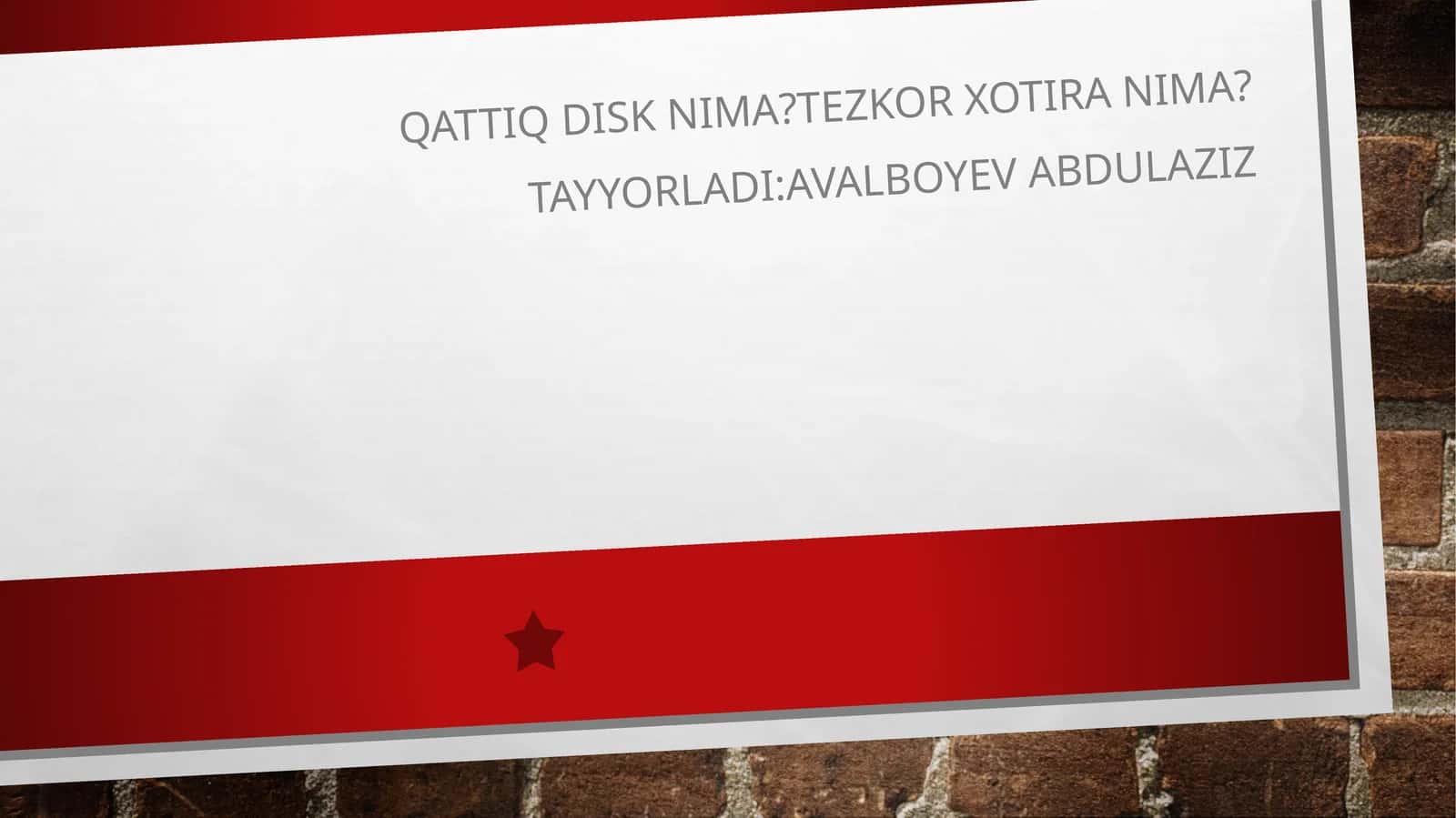 Qattiq disk nima?Tezkor Xotira nima? 1