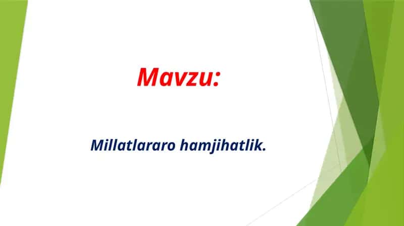 Millatlararohamjihatlik 1