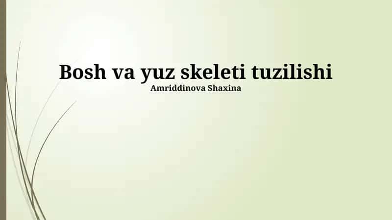 Bosh va yuz skeleti tuzilishi 1