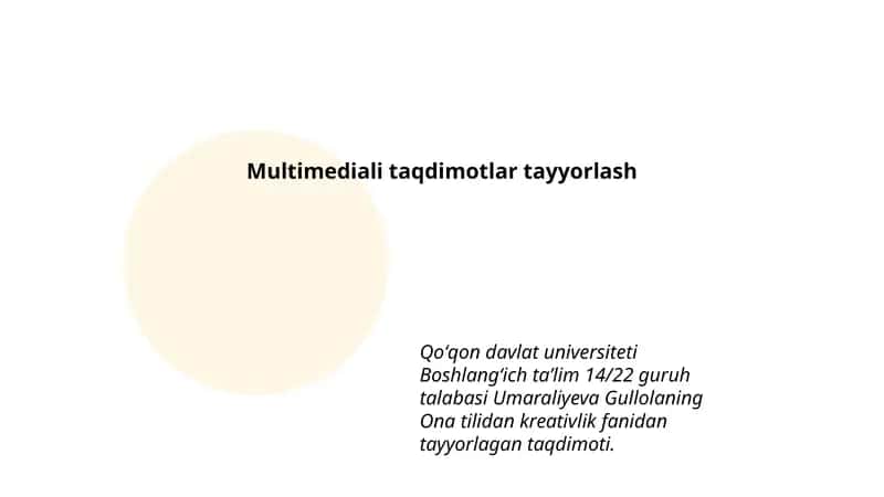 Multimediali taqdimotlar tayyorlash 1