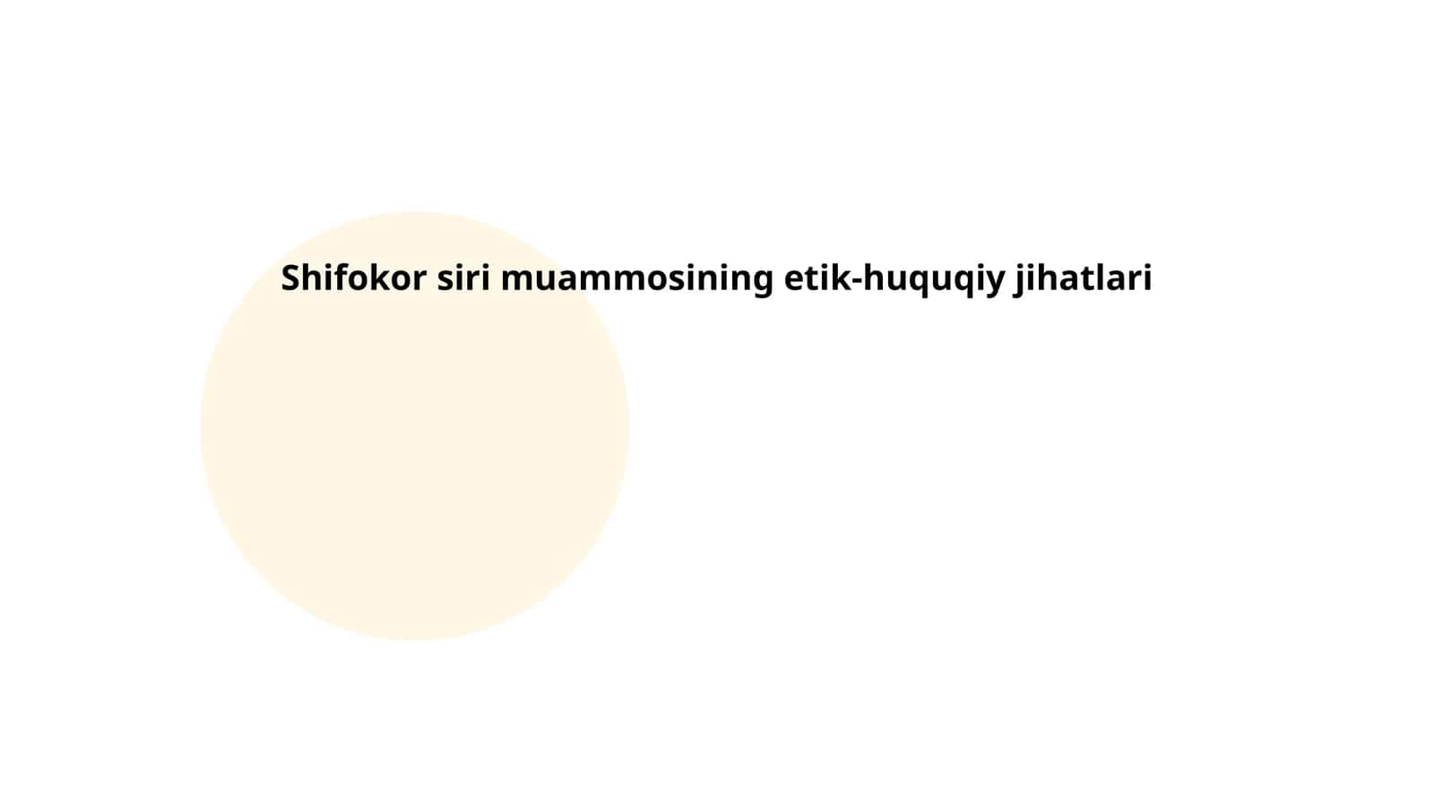 Shifokor siri  muammosining etik-huquqiy jihatlari 1
