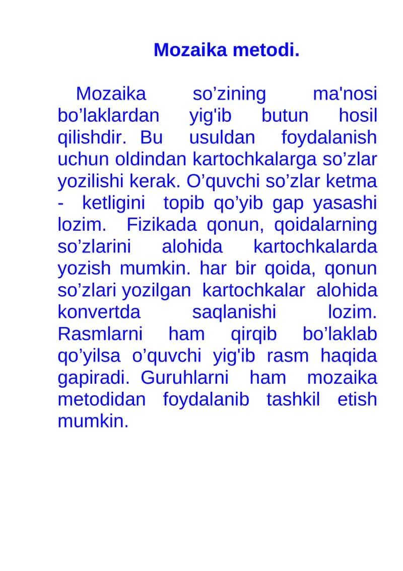 Mozaika metodi 1