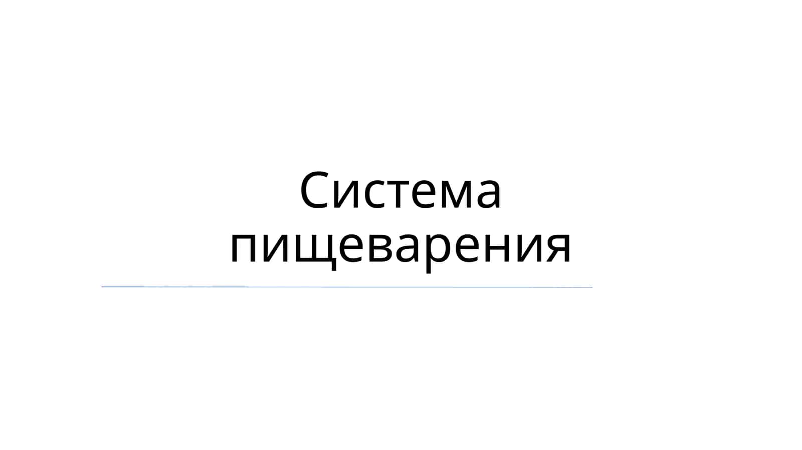 Система пищеварения 1