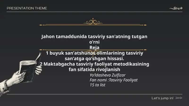 Jahon tamaddunida tasviriy san'atning tutgan o'rni 1
