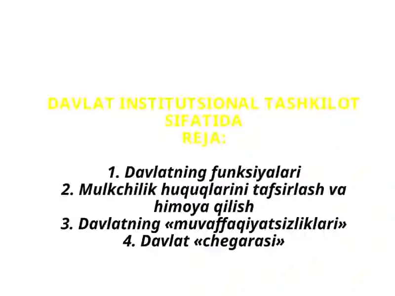 Davlat Institutsional Tashkilot Sifatidareja