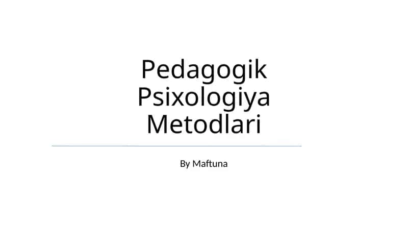 Pedagogik Psixologiya Metodlari 1