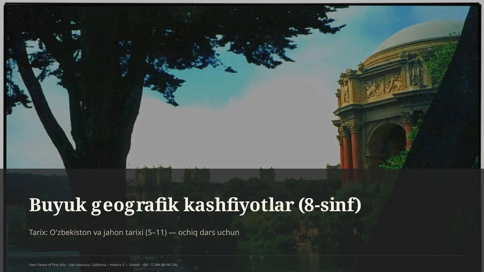 Buyuk geografik kashfiyotlar (8-sinf) 1
