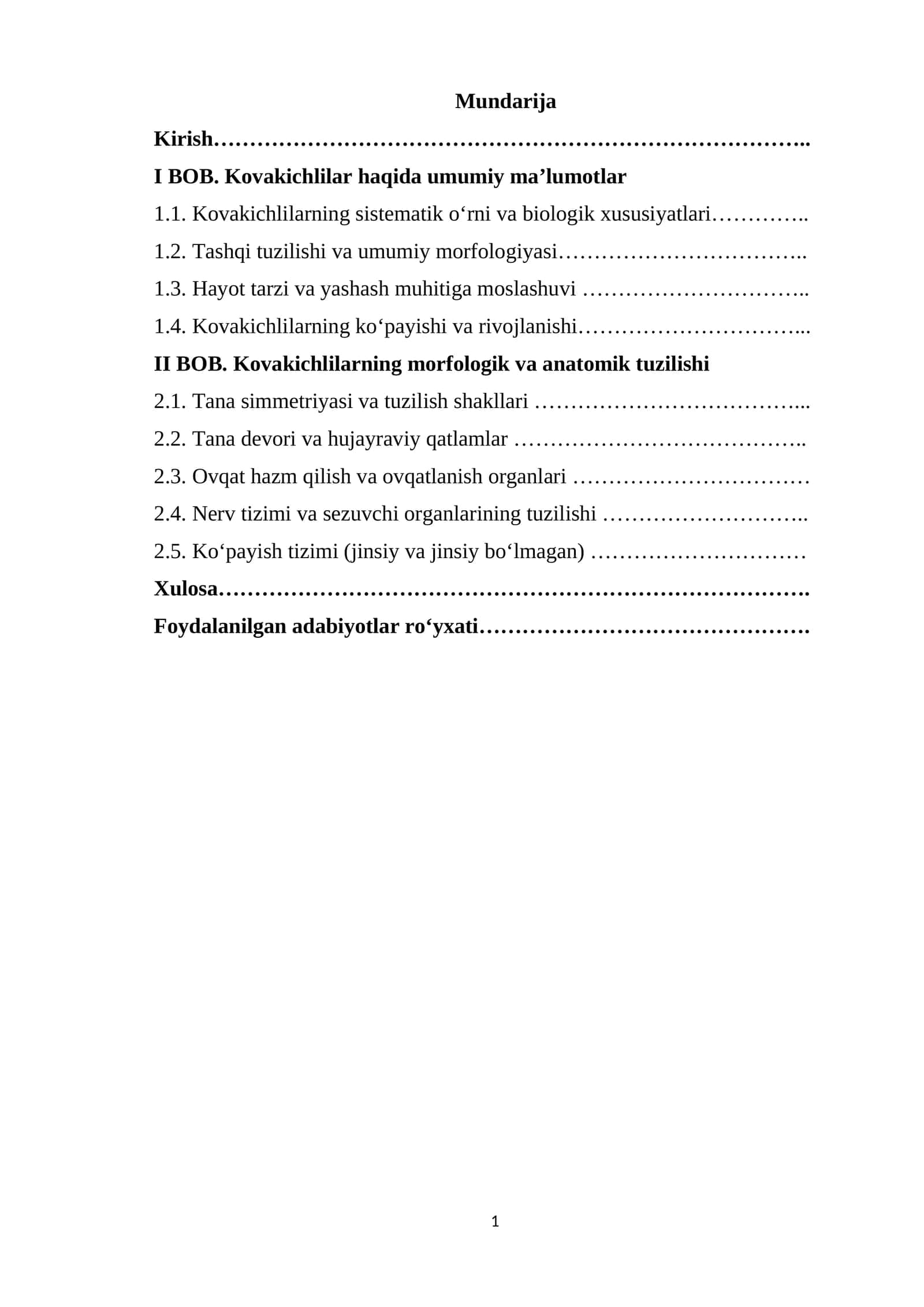 Kovakichlilar haqida tushuncha 1
