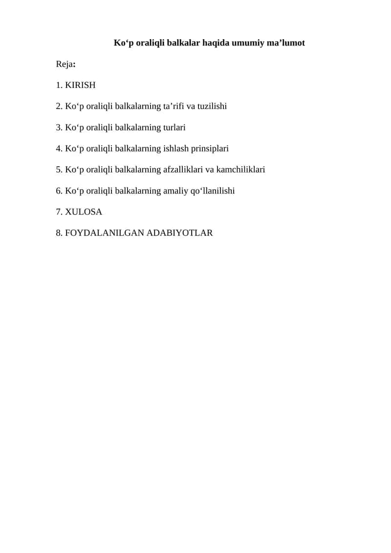 Ko‘p oraliqli balkalar 1