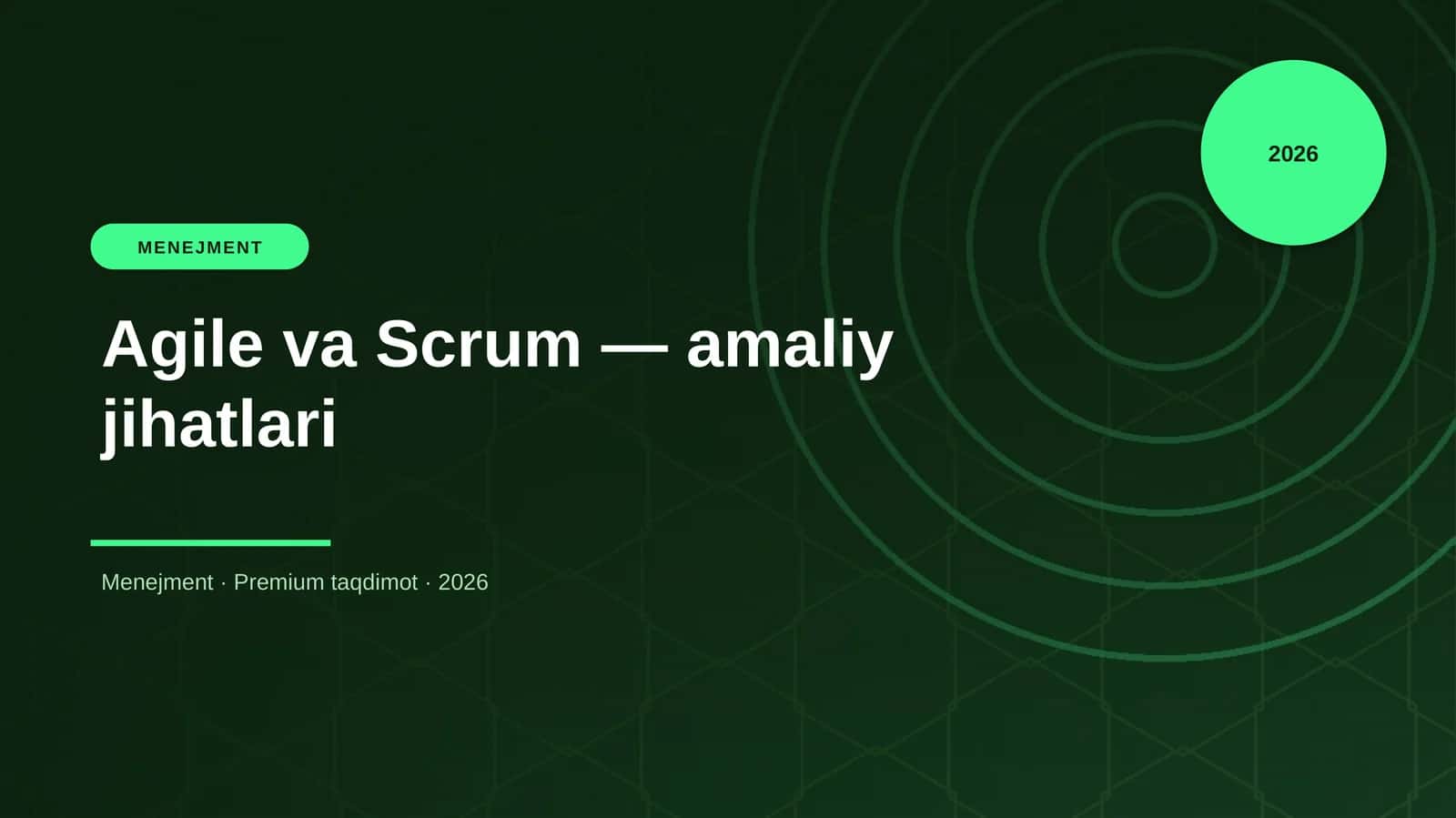 Agile va Scrum — amaliy jihatlari 1