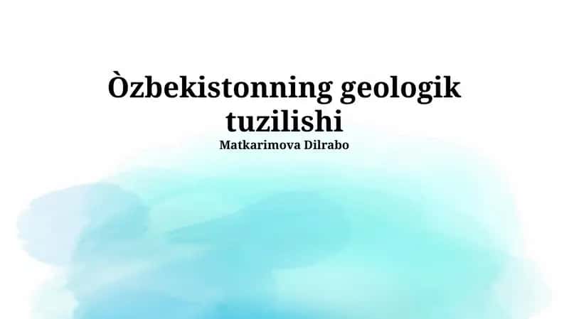 Òzbekistonning geologik tuzilishi 1