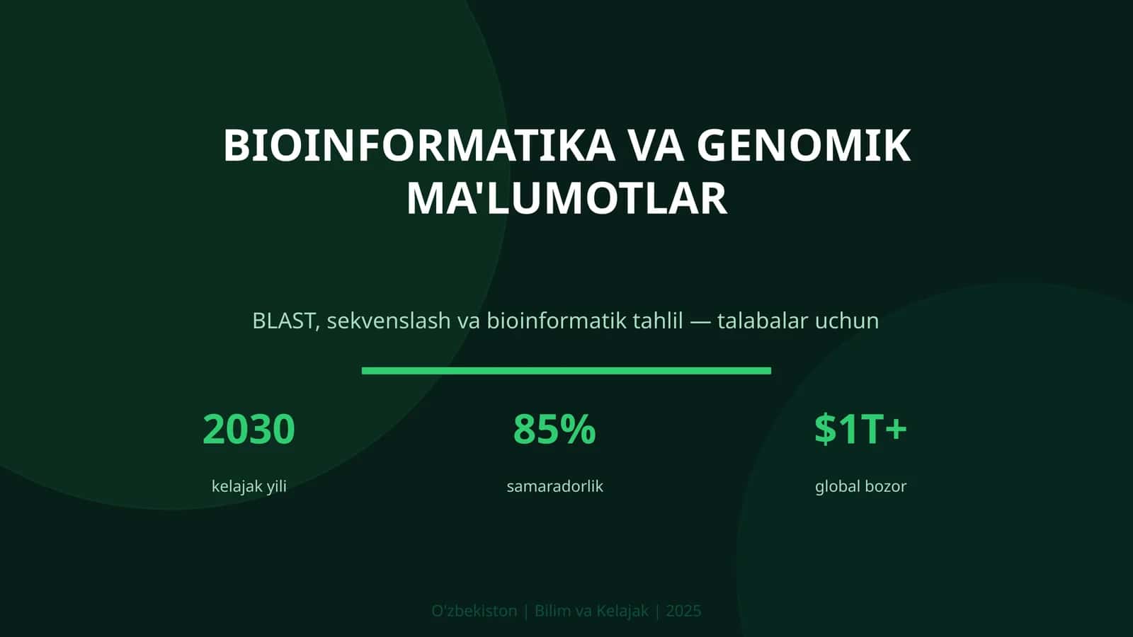 BIOINFORMATIKA VA GENOMIK MA'LUMOTLAR 1