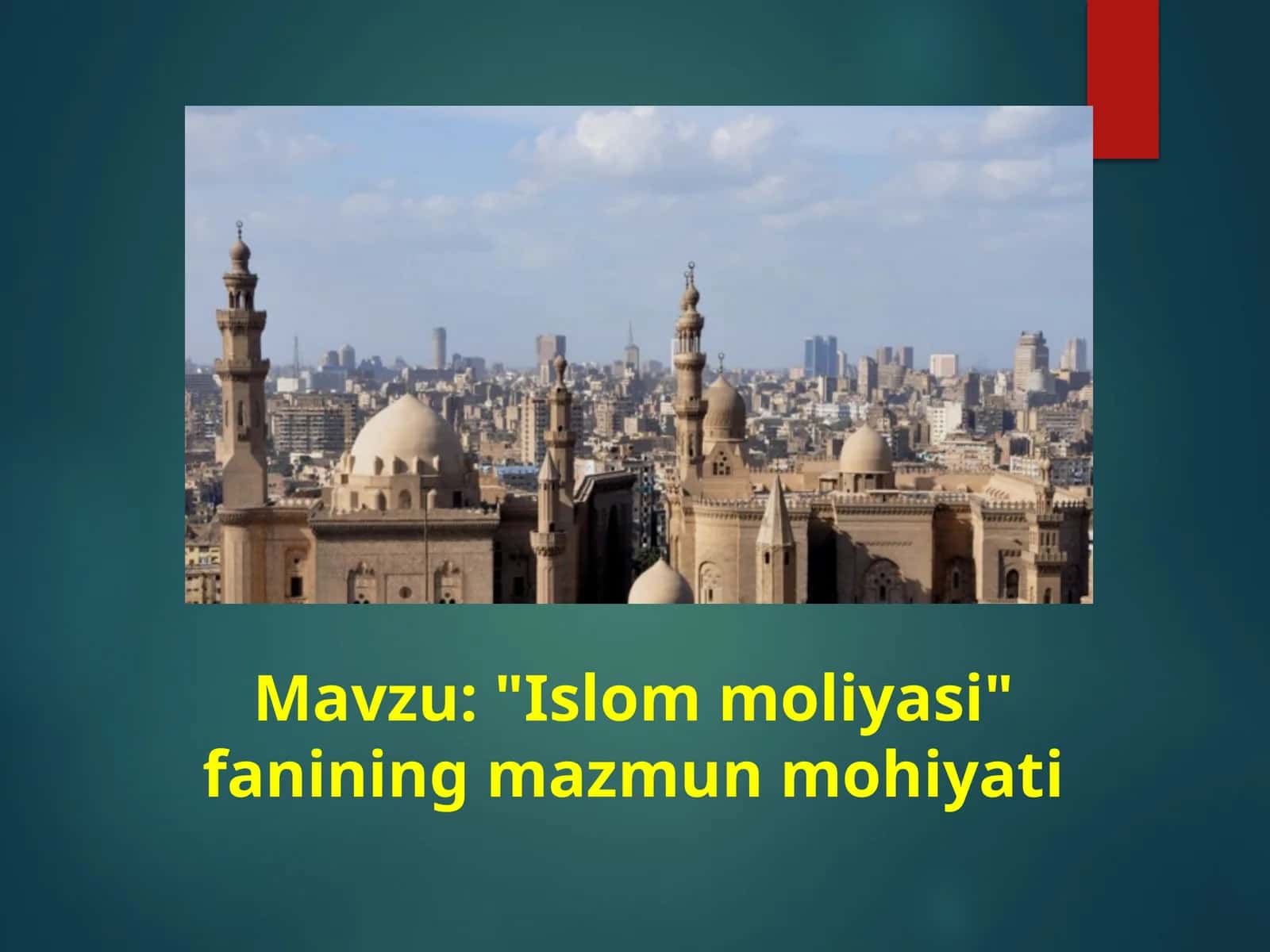 Islom moliyasi fanining mazmun mohiyati 1