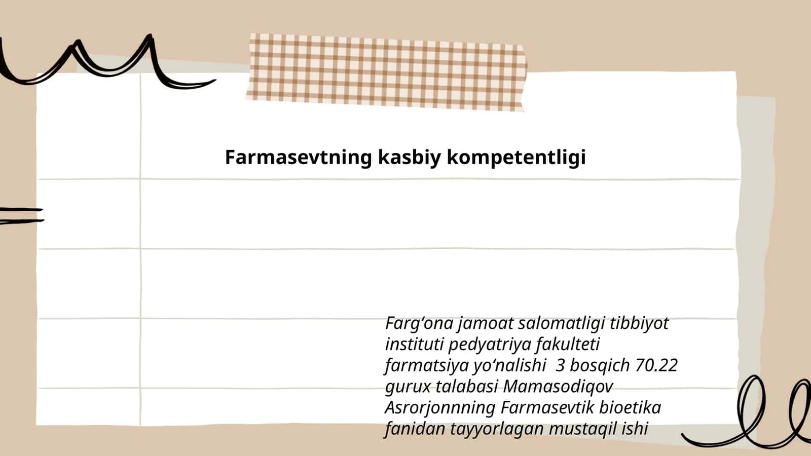Farmasevtning kasbiy kompetentligi 1
