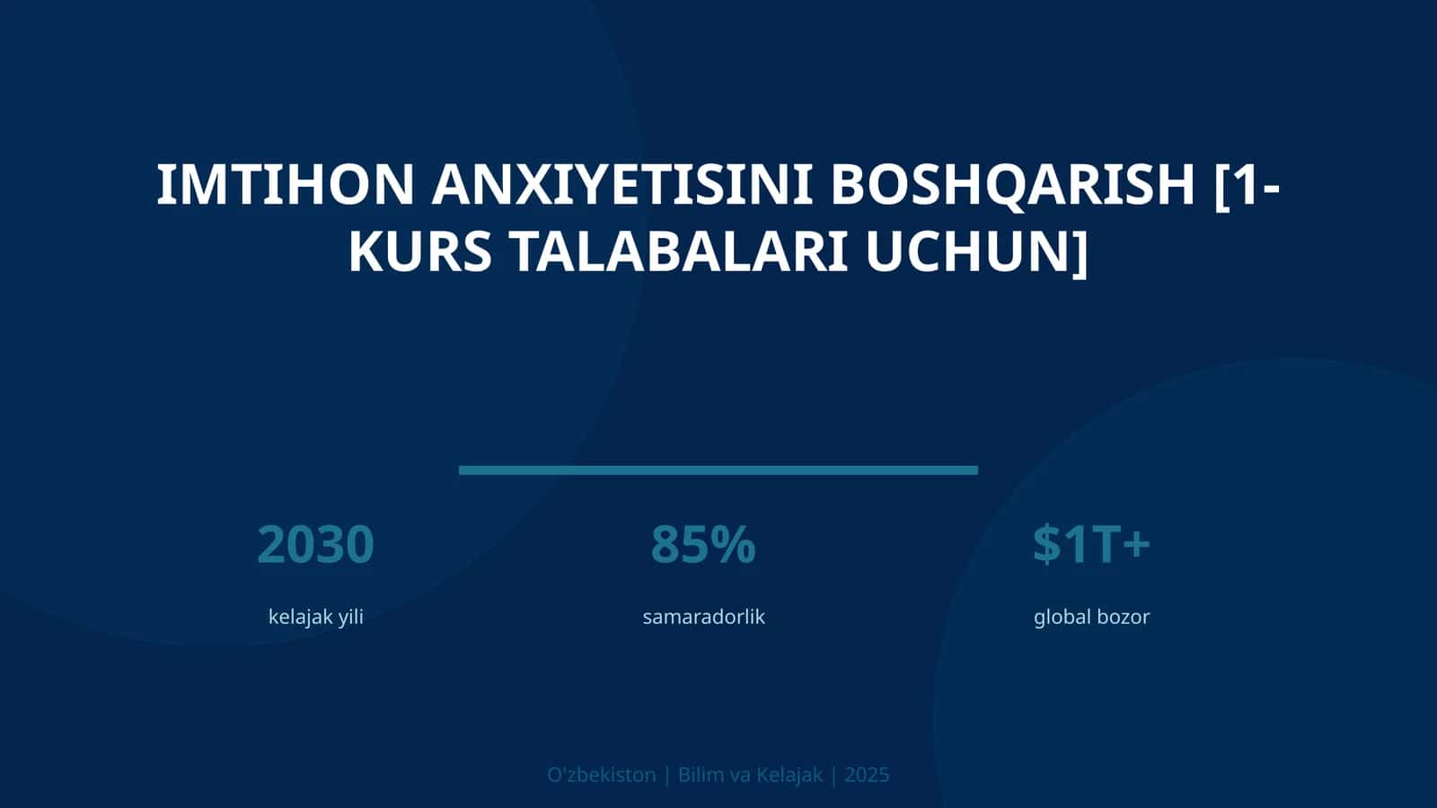 Imtihon anxiyetisini boshqarish [1-kurs talabalari uchun] 1