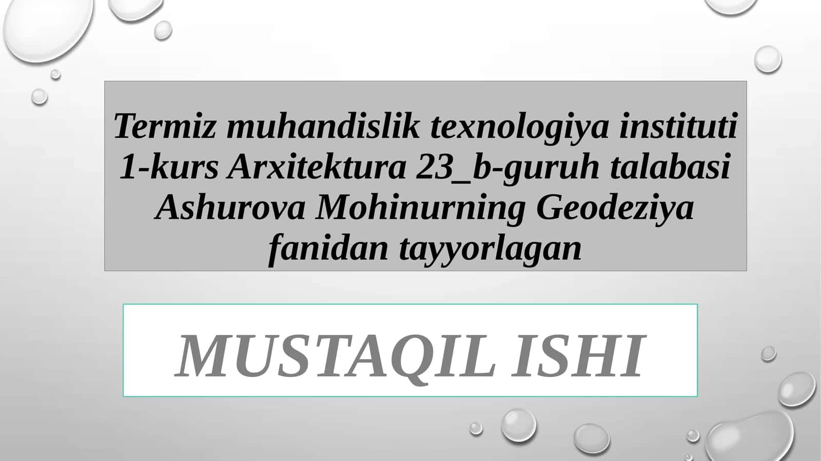 Geodeziya faniga kirish 1