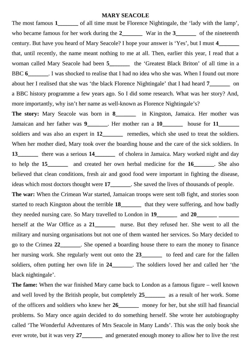 MARY SEACOLE 1