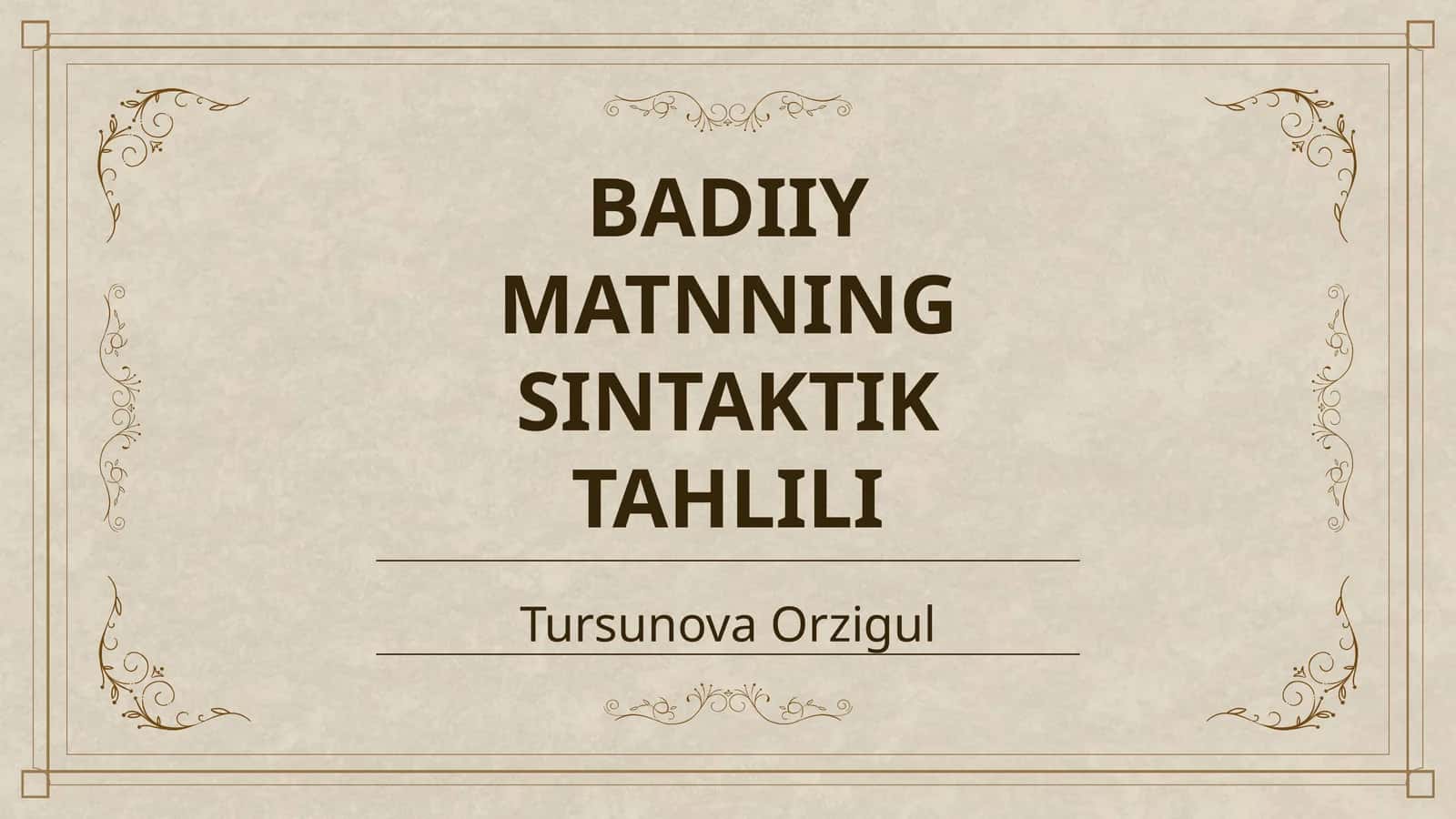 BADIIY MATNNING SINTAKTIK TAHLILI 1