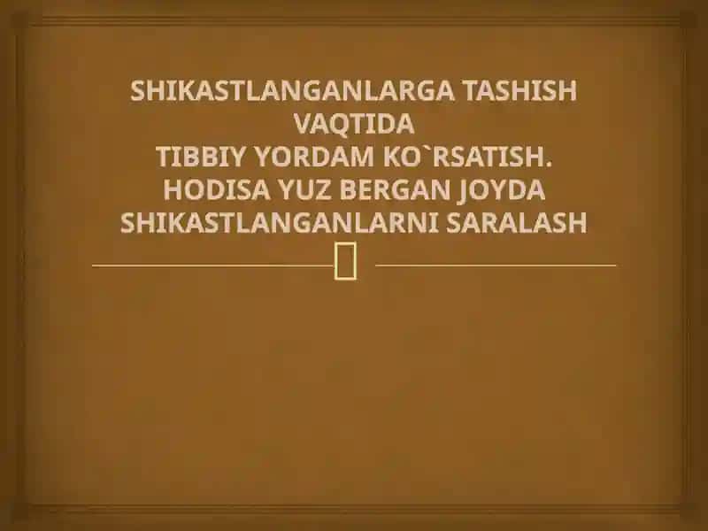 SHIKASTLANGANLARGA TASHISH VAQTI