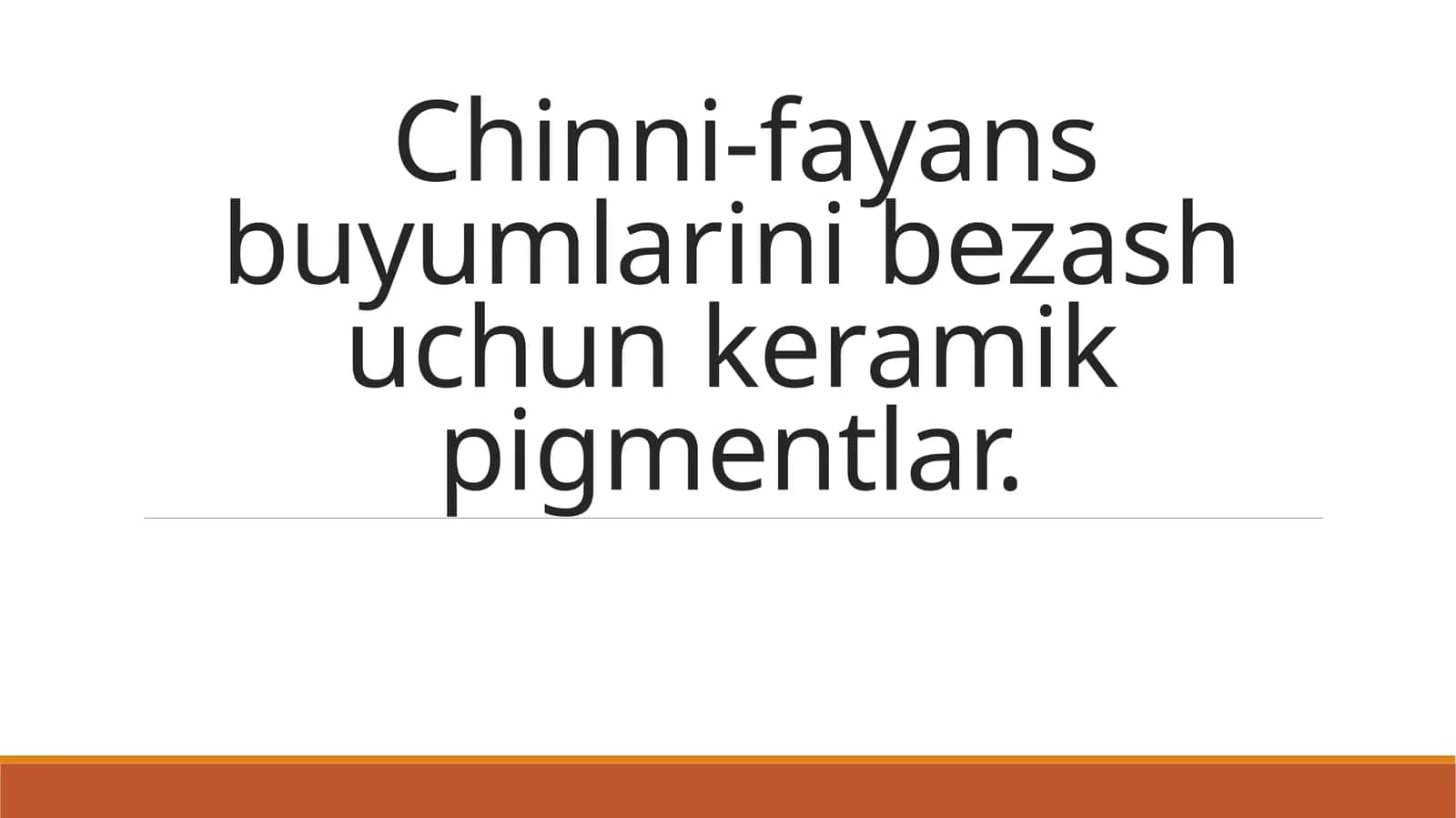 Keramik pigmentlar 1