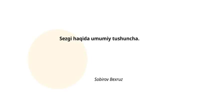 Sezgi haqida umumiy tushuncha 1