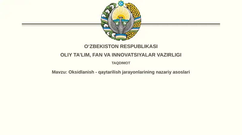 Oksidlanish-qaytarilish jarayonlariningnazariyasoslari 1