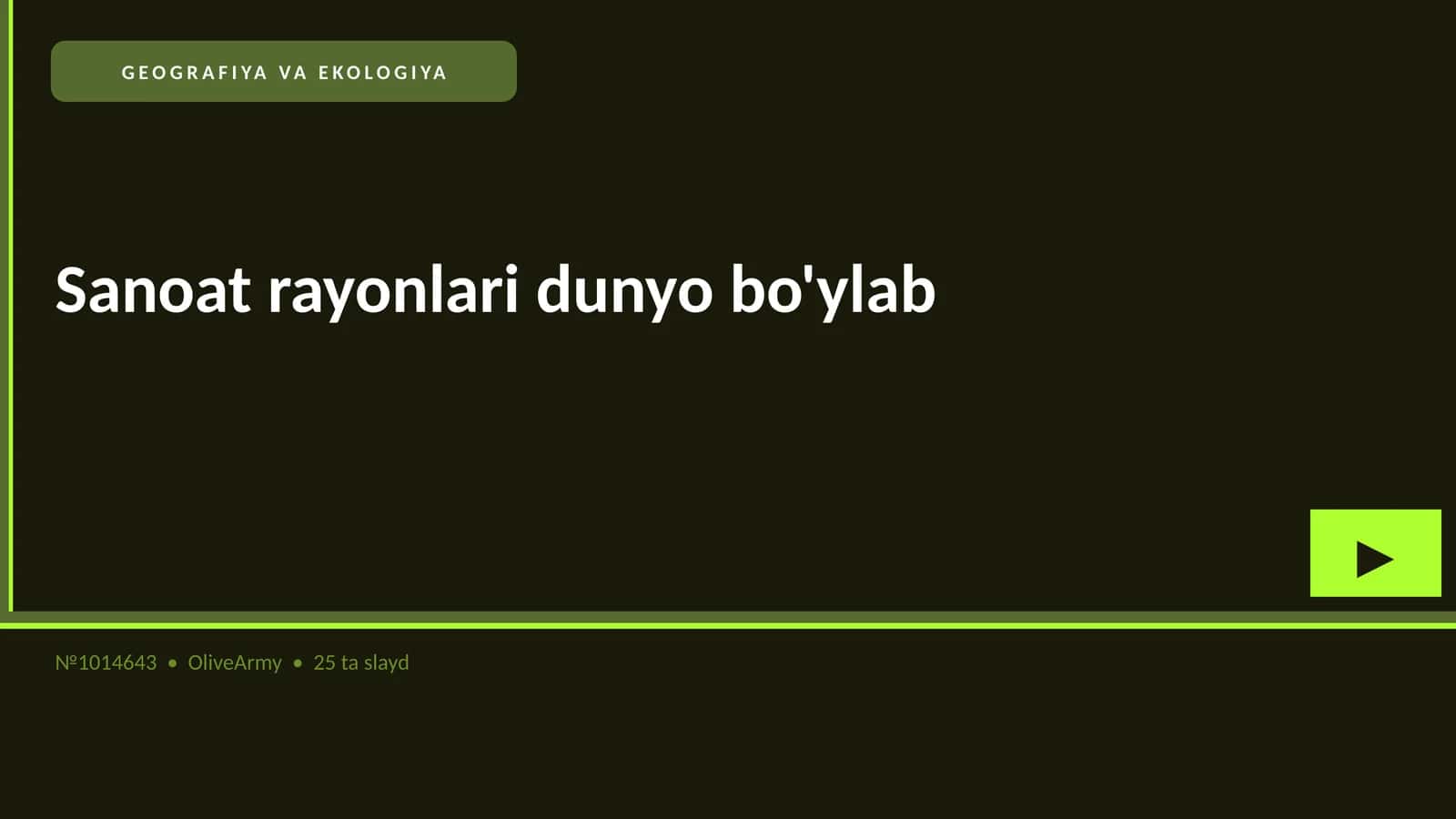 Sanoat rayonlari dunyo bo'ylab 1