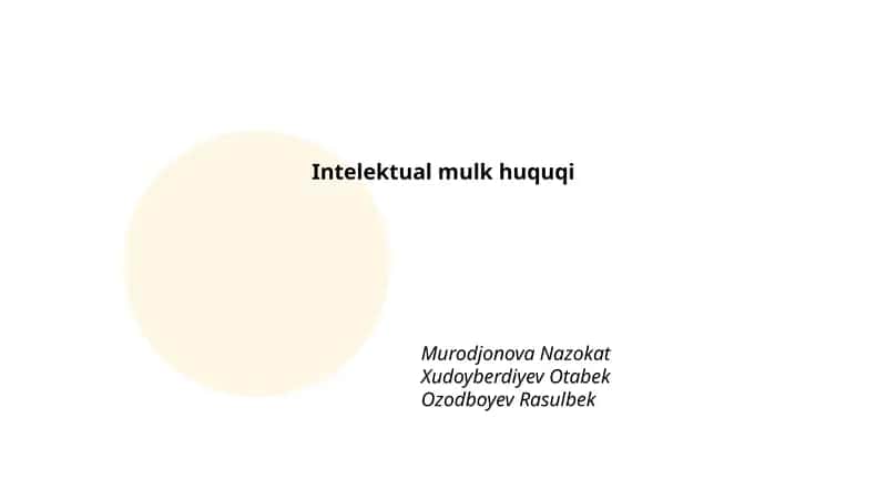 Mualliflik huquqi 1