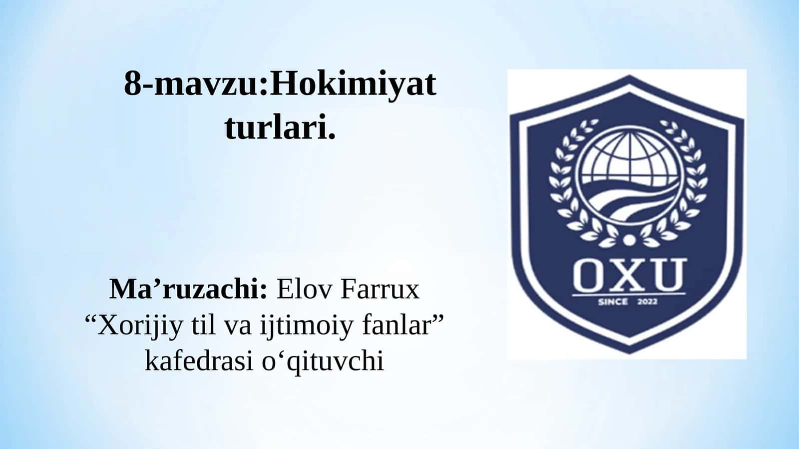 Hokimiyat turlari 1