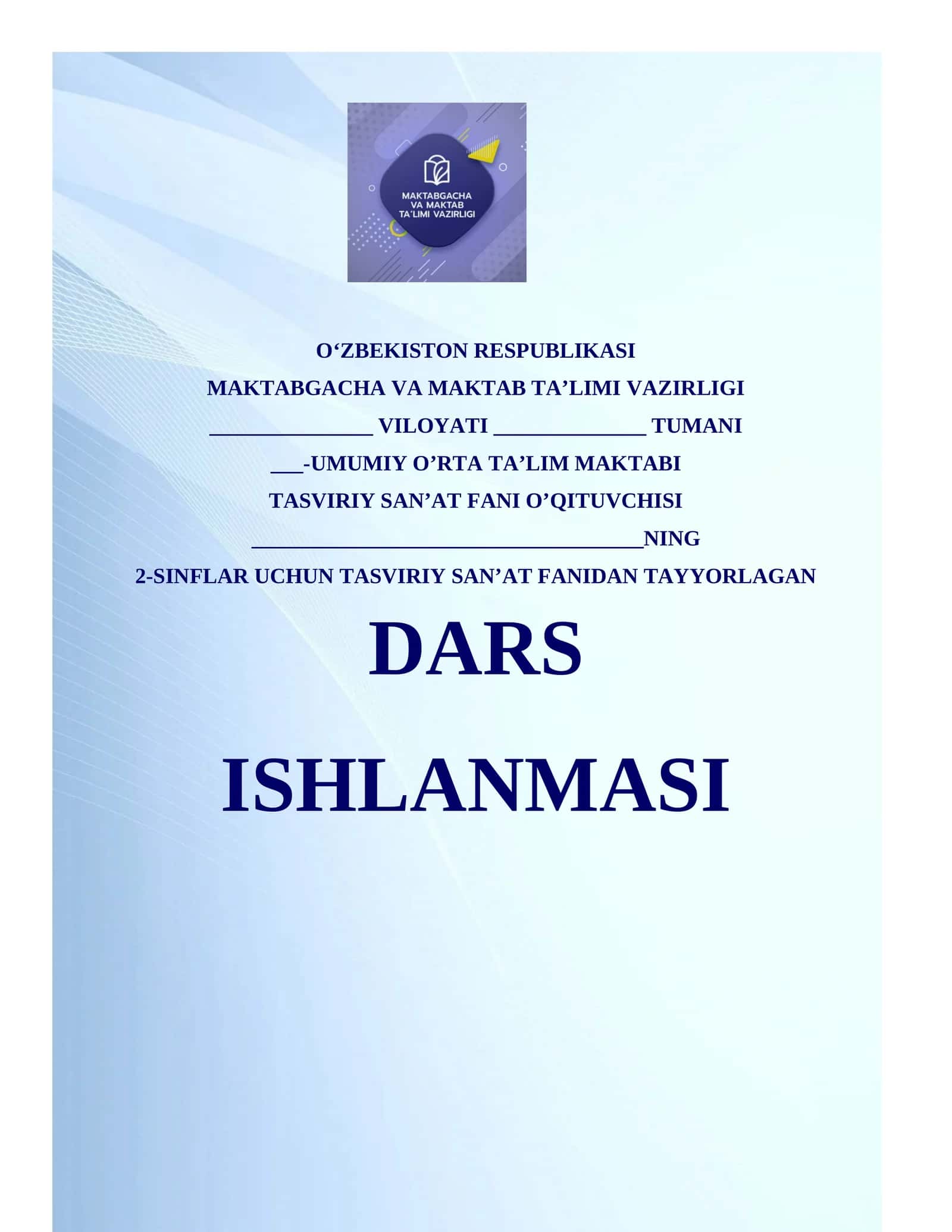 2-sinf Tasviriy san’at fanidan dars ishlanmasi 1