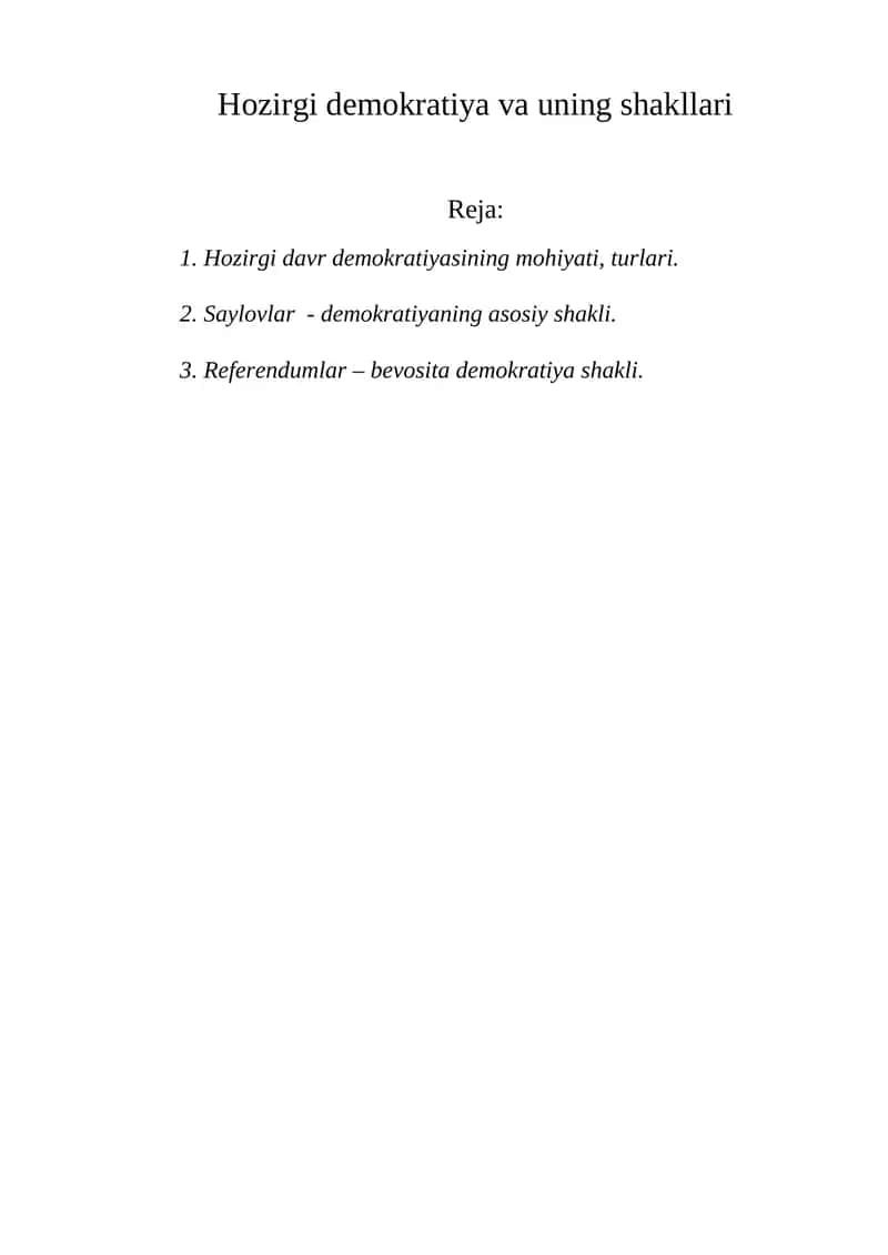 Demokratiya nazariyasi va amaliyoti 1