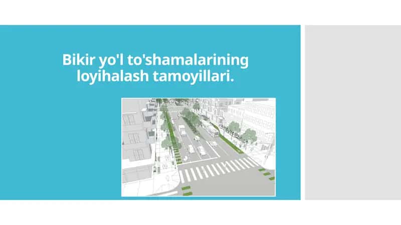 Bikir yo'l to'shamalarining loyihalash tamoyillari. 1