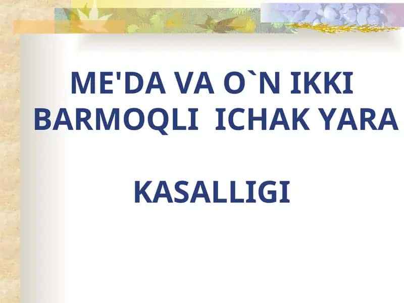 ME'DA VAO`N IKKIBARMOQLIICHAK YARAKASALLIGI 1